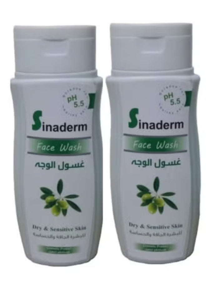 سيناديرم 2عبوة من غسول الوجه سيناديرم للبشرة الجافة والحساسة 200 مل - Image 1